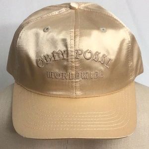NWOT Obey Worldwide Posse Cap Pale Gold Satin Look